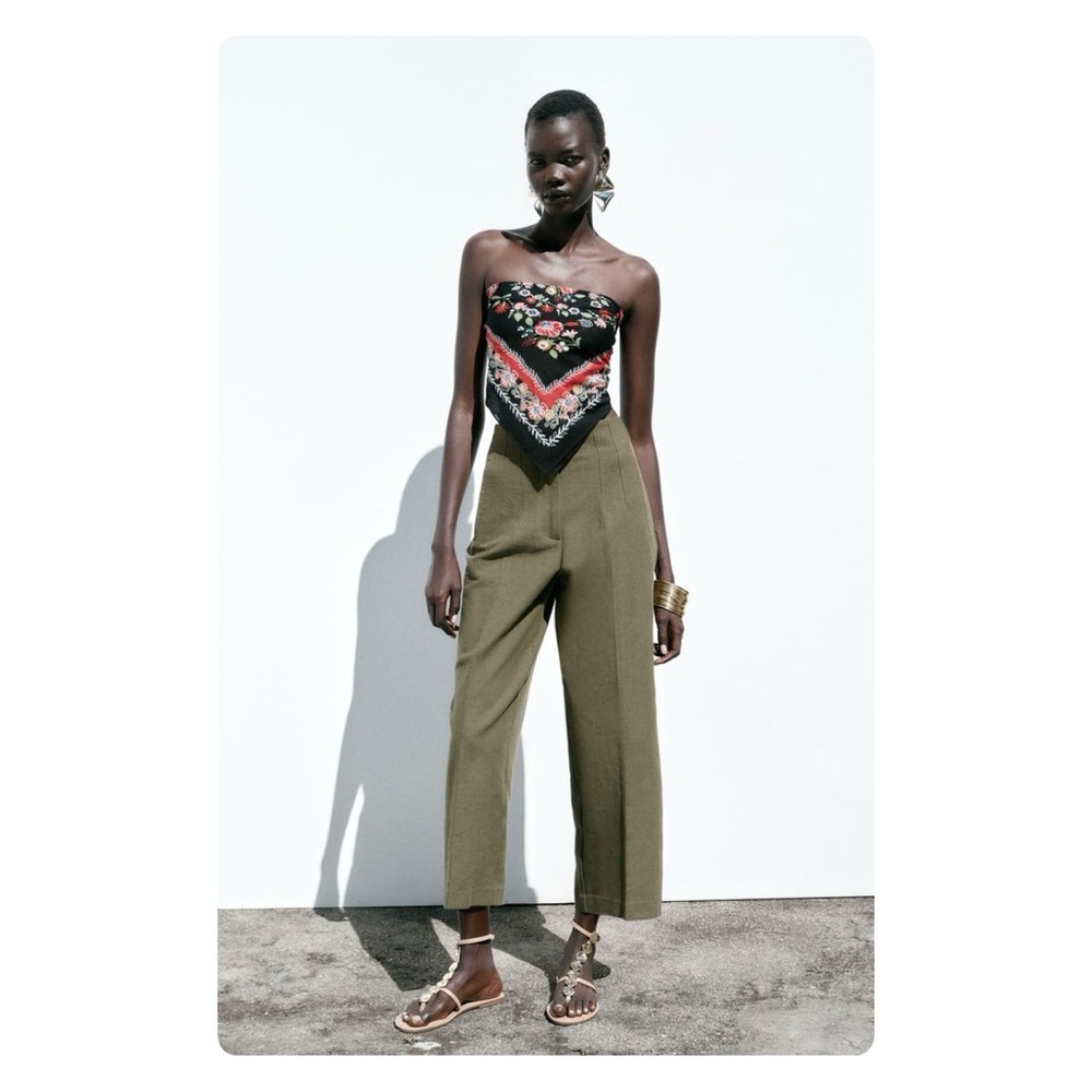 ★ Zara Straight Leg Rustic Pants - Khaki ★